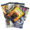 A collection of Zodiac Oracle cards featuring various zodiac signs and mystical imagery.