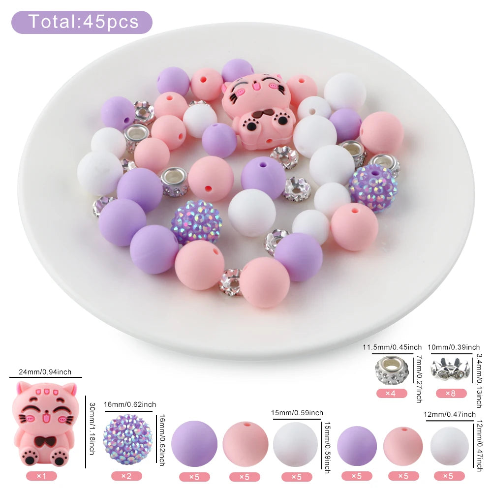 3D Animal Silicone Beads Set for Jewelry Making