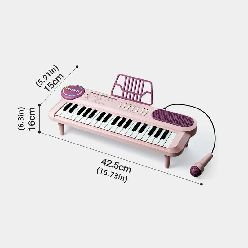 37-Key Kids Electronic Piano Keyboard with Microphone