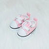 Pink and white casual sneakers designed for 17cm Labubu dolls