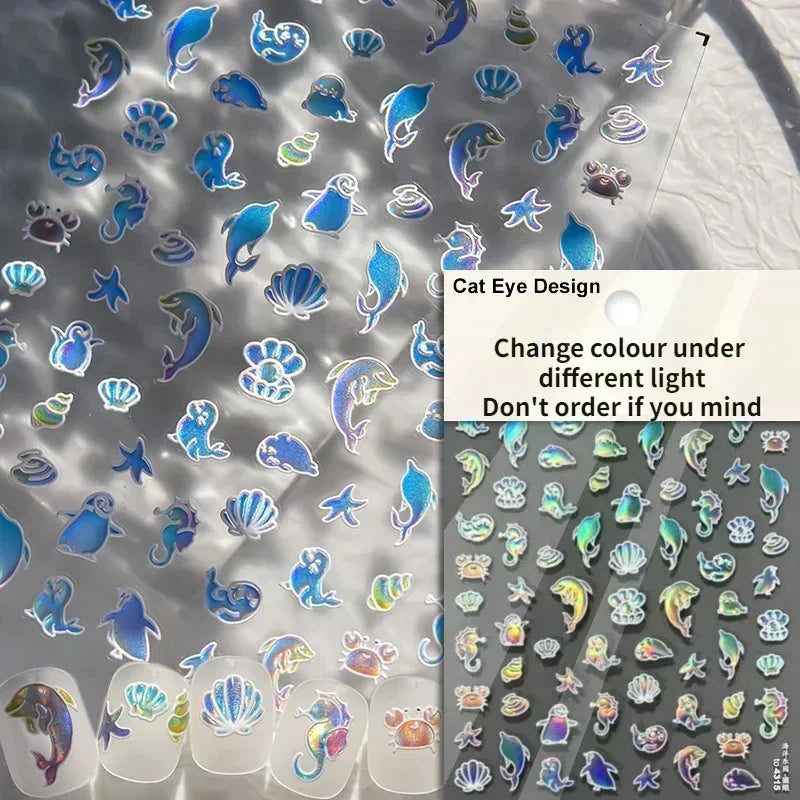 Ocean-Inspired Nail Art Sticker Set