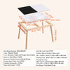 Wooden sensory table for kids with a double-sided top and foldable bins made of natural wood