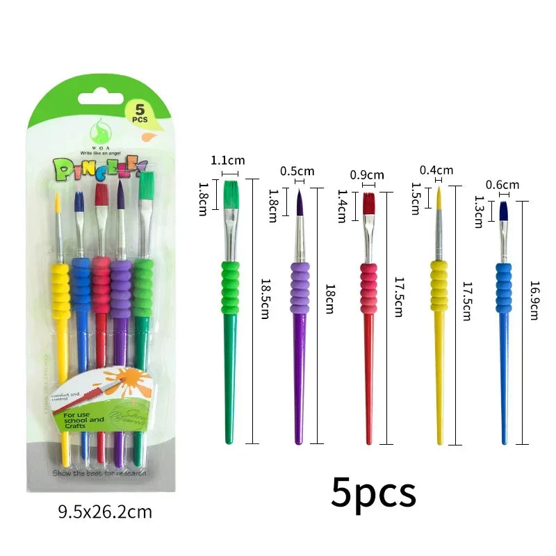 A set of five silicone painting mats with watercolor palettes for kids