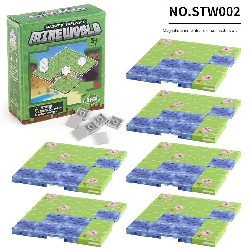 Magnetic Building Block Base Plates for Creative Play
