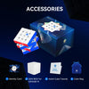 Accessories for the GAN 460 M cube including an identity card, a box, a tutorial, and a cube bag.