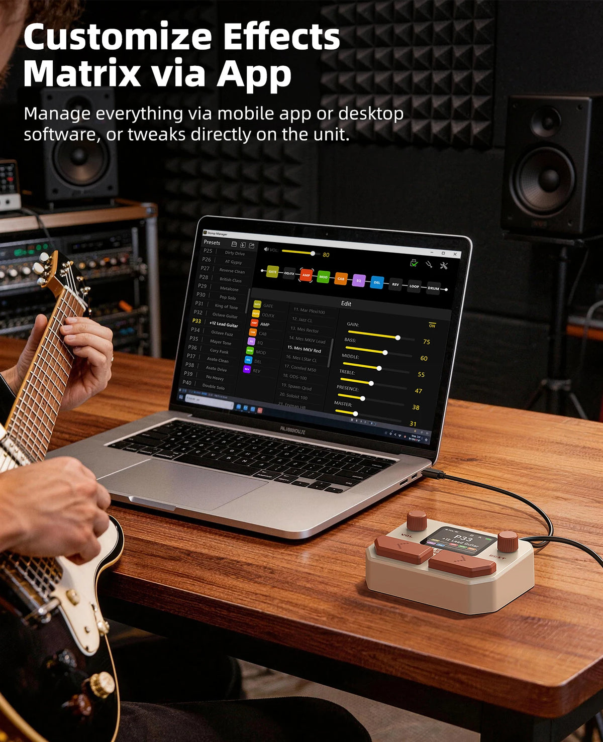 Mini Multi-Effects Guitar Processor with Looper and Drum Rhythms