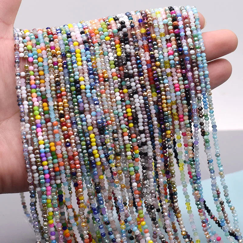 Mixed-Color Rondelle Glass Beads for Jewelry Making