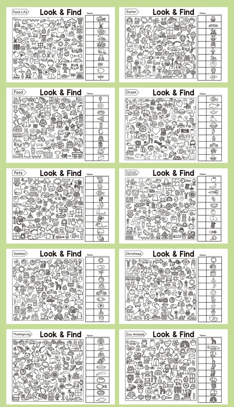 Look and Find Coloring Book for Kids – 32 Pages of Fun Activities