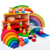Wooden Rainbow Stacking Blocks for Toddlers & Kids