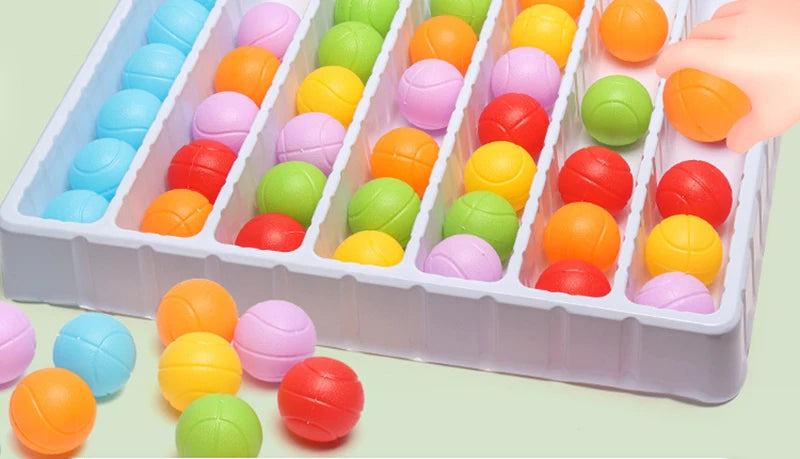 Rainbow Ball Sorting Board Game for Kids