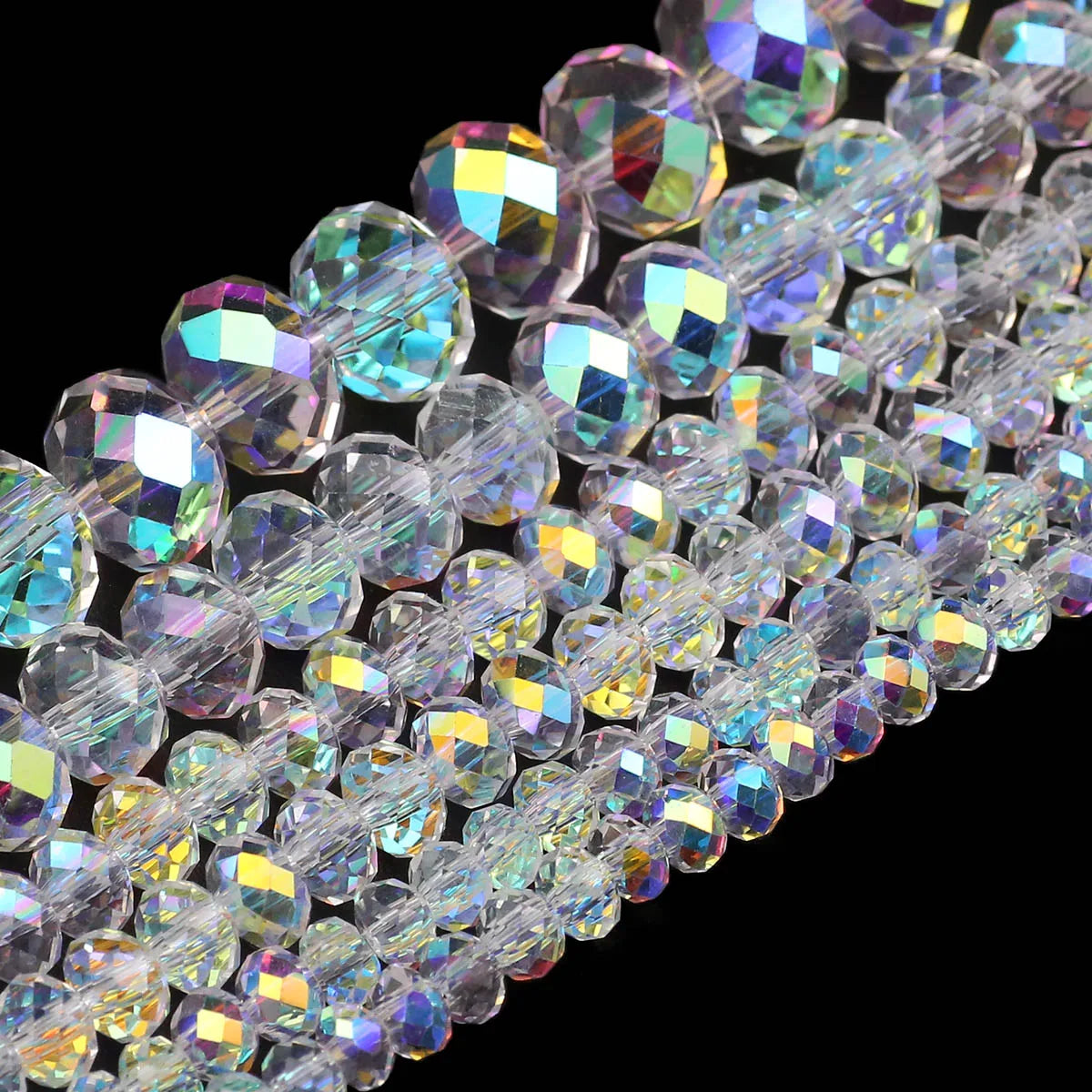 Austrian Crystal Beads with White AB Finish