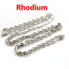 Silver rhodium-plated chain connectors used for jewelry making