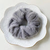 Plush Knit Scrunchie Hair Ties with Leather Accent