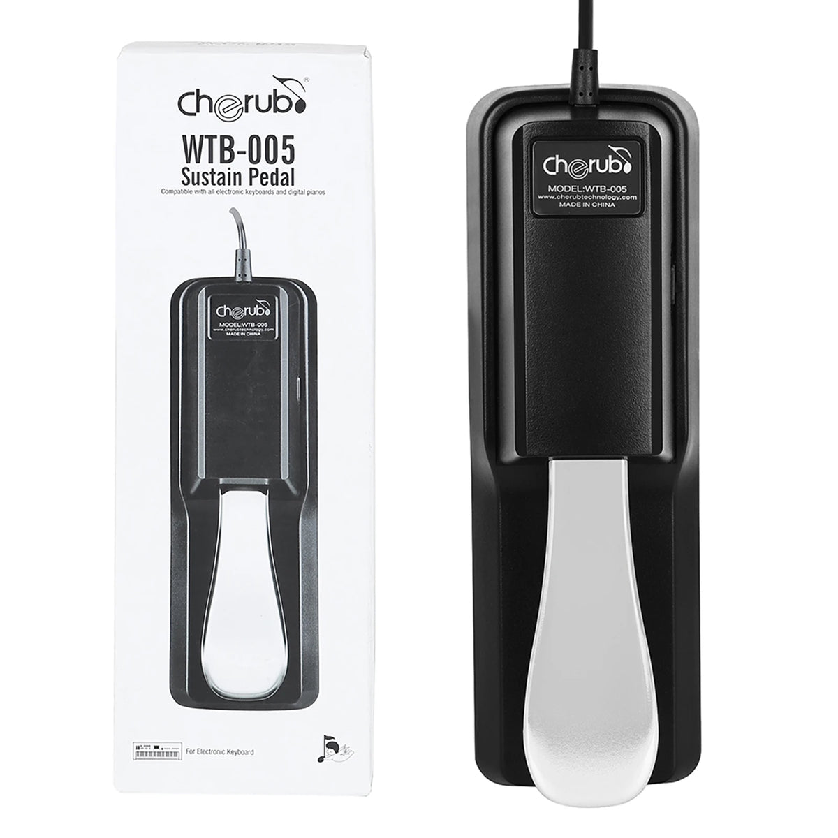 Universal Sustain Pedal with Polarity Switch for Digital Pianos and Keyboards