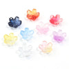 A set of 50 cherry blossom flower glass beads in various colors including blue, pink, yellow, and orange.
