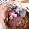 Kawaii Plush Keychain with Sleeping Baby Design