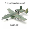 A-10 Warthog attack aircraft model kit in olive green and gray camouflage.