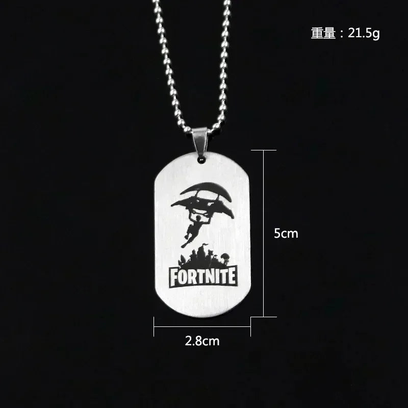 Fortnite Emblem Stainless Steel Charm Pendant Necklace