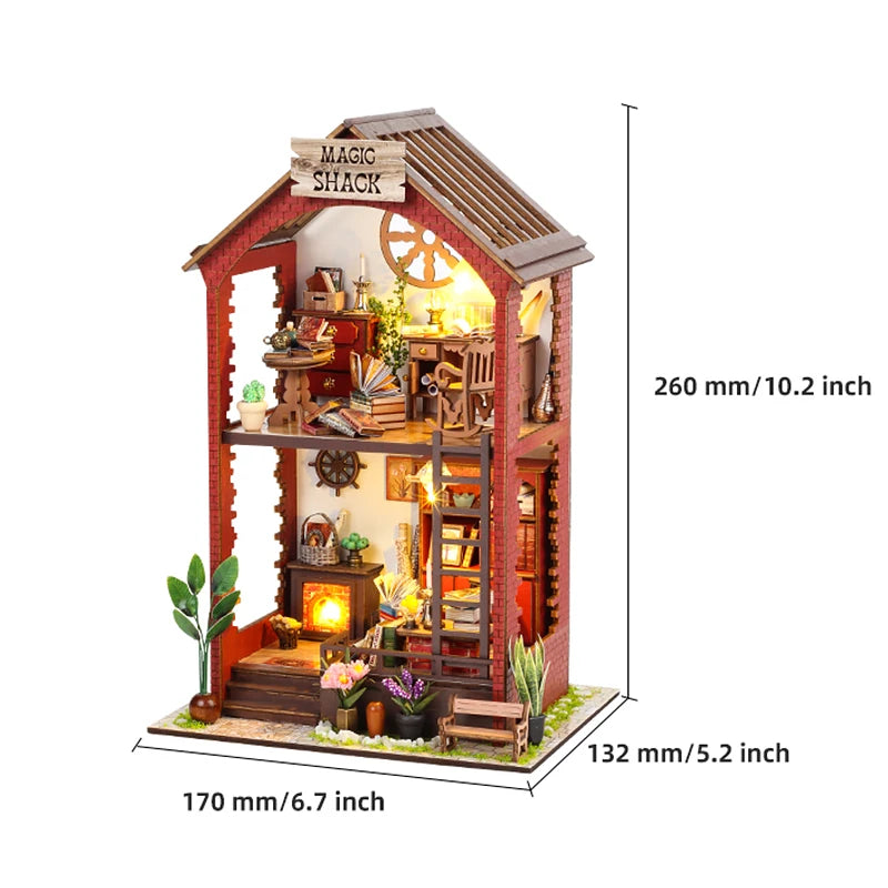 DIY Miniature Book Nook Kit - Retro Wooden Dollhouse Shelf Decor
