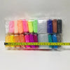 A collection of colorful air-dry modeling clay in various colors and shades displayed in a clear plastic bag.