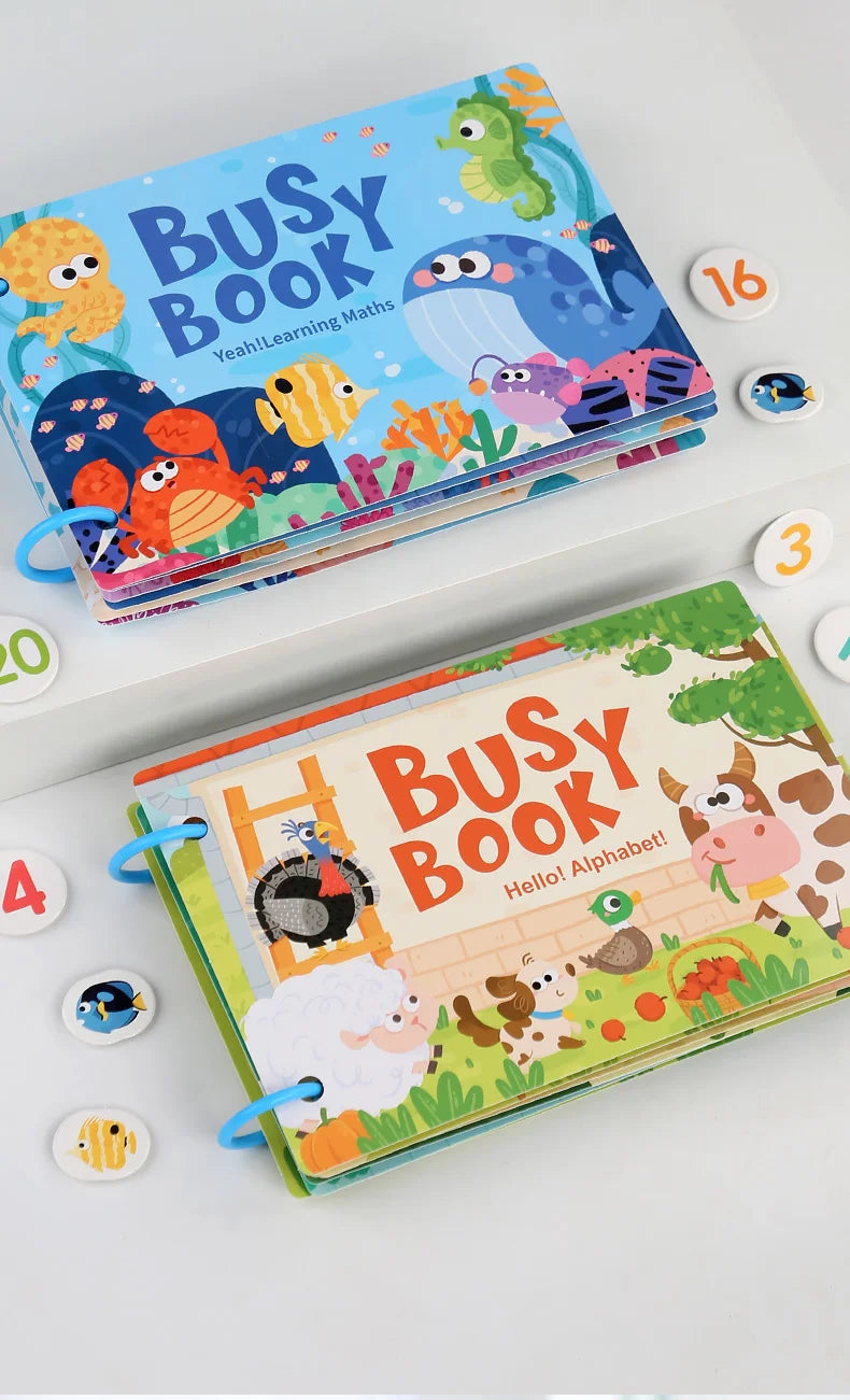 Montessori Quiet Book – Interactive Word Recognition & Early Learning Activity Book for Kids