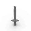 A gray knight sword building block accessory set with a distinct pommel and blade shape.