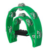 Cloche de percussion Orff verte à double couche avec des cloches en argent.
