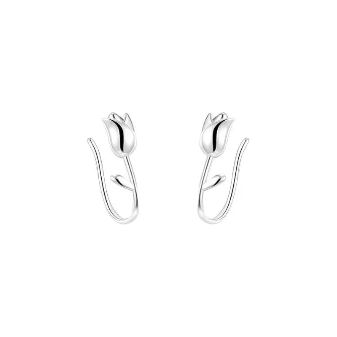 Tulip Flower Stud Earrings for Women