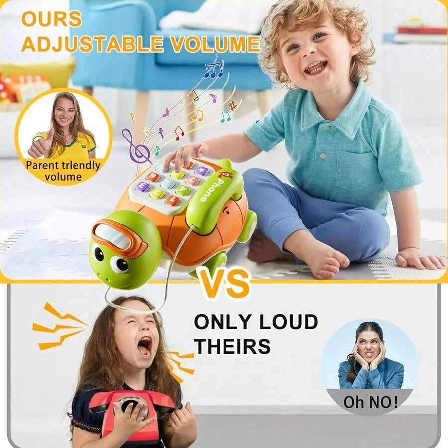 Musical Turtle Crawling Toy with Piano Lights and Baby Phone