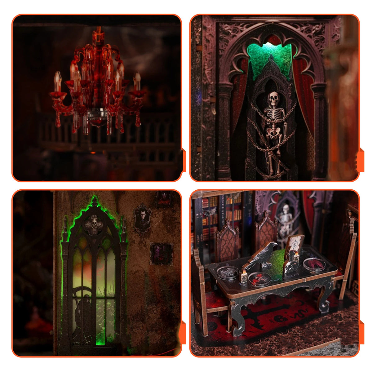 Haunted Halloween Book Nook DIY Kit with LED Lighting