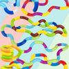 A colorful twist rope toy demonstrating various shapes and colors for stress relief and play.