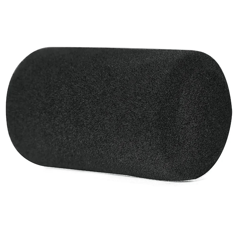 Black flocked foam microphone windscreen cover.