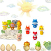 A collection of ten soft rubber animal finger puppets featuring various colorful jungle and farm animals.