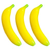 Three bright yellow banana-shaped stress relief toys