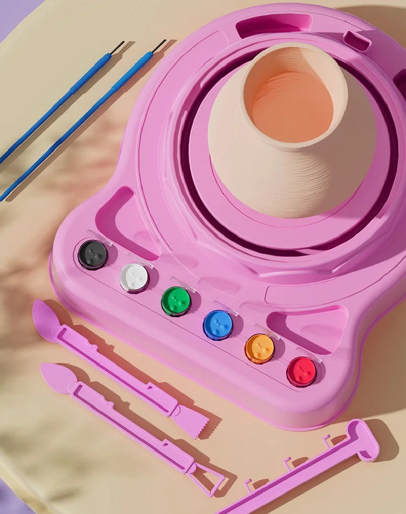 Electric Pottery Wheel with Detachable ABS Basin for Clay Crafting