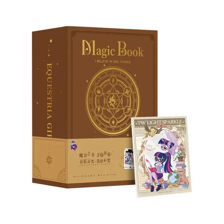 A box of Magic Book featuring a My Little Pony Friendship Card Collection with themed pouch.