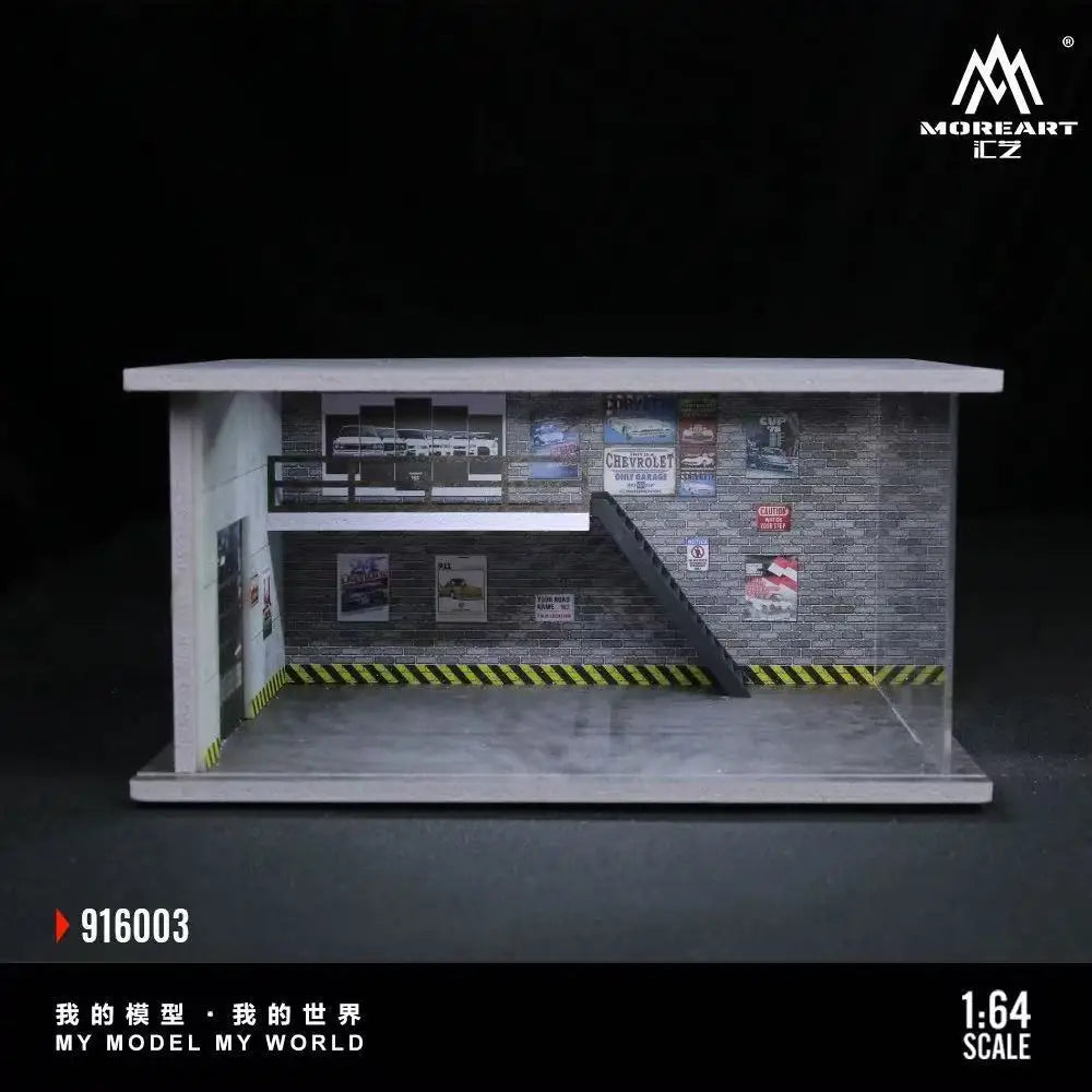 1:64 Scale Garage Diorama Model Kit with Working Lights