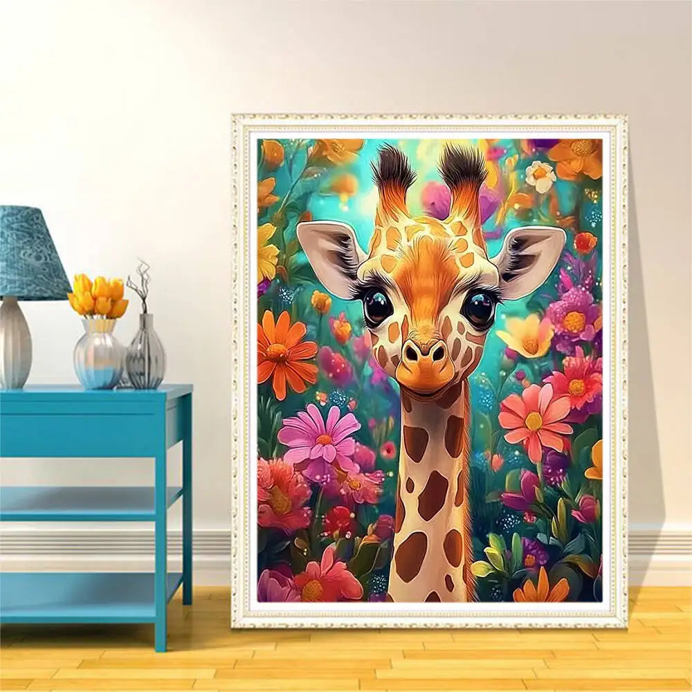 Giraffe Paint by Numbers Kit – DIY Canvas Art for Home & Gift
