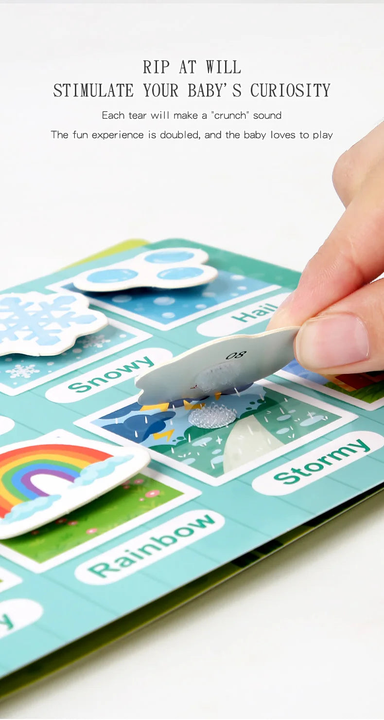 Montessori Quiet Book – Interactive Word Recognition & Early Learning Activity Book for Kids