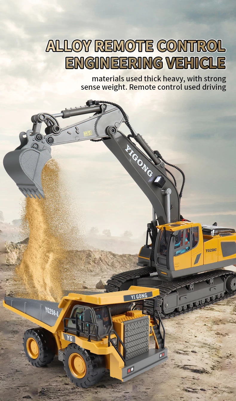 2.4G Remote Control Excavator with Lights and Sound Effects