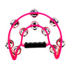 Cloche de percussion Orff rose vif à double couche avec plusieurs tempes.