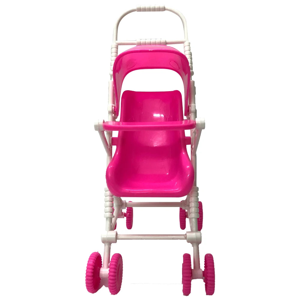 Mini Doll Stroller Trolley with Shoes for 1/12 Scale Dolls