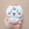 A cute white plush keychain set featuring three characters: Usagi, Hachiware, and JiYi.