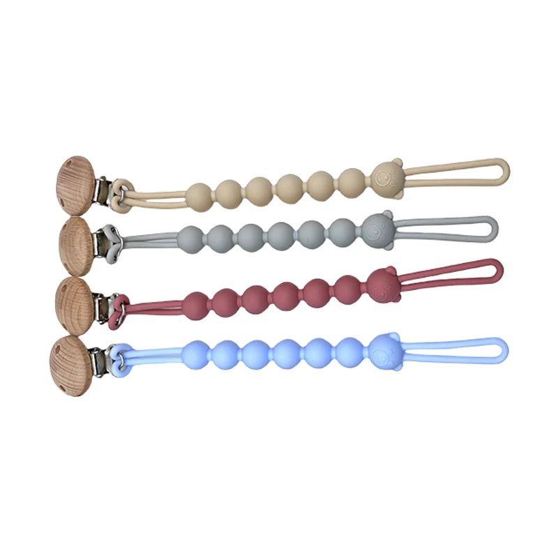 Baby Pacifier Clip with Silicone Teething Beads
