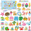 A colorful magnetic learning set featuring various fruits and vegetables for toddlers.