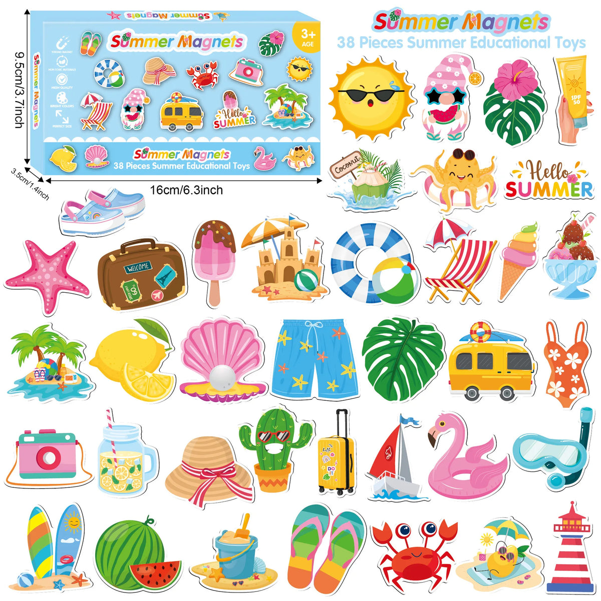 A colorful magnetic learning set featuring various fruits and vegetables for toddlers.