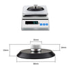 A digital scale with a black platform and a silver body, showing a weight of 72.5 grams.