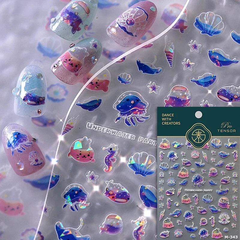 Ocean-Inspired Nail Art Sticker Set