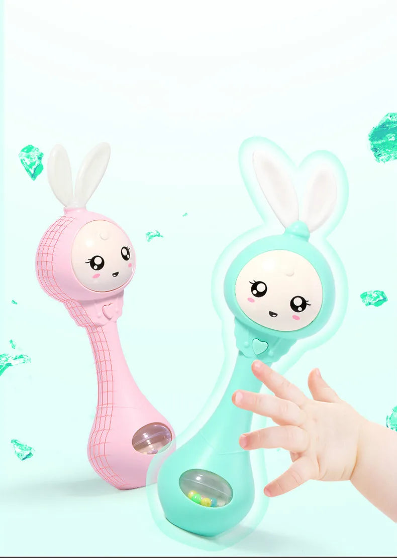Musical Rabbit Rattle and Teether Toy for Babies