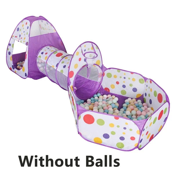 3-in-1 Kids Ball Pit Play Tent with Tunnel